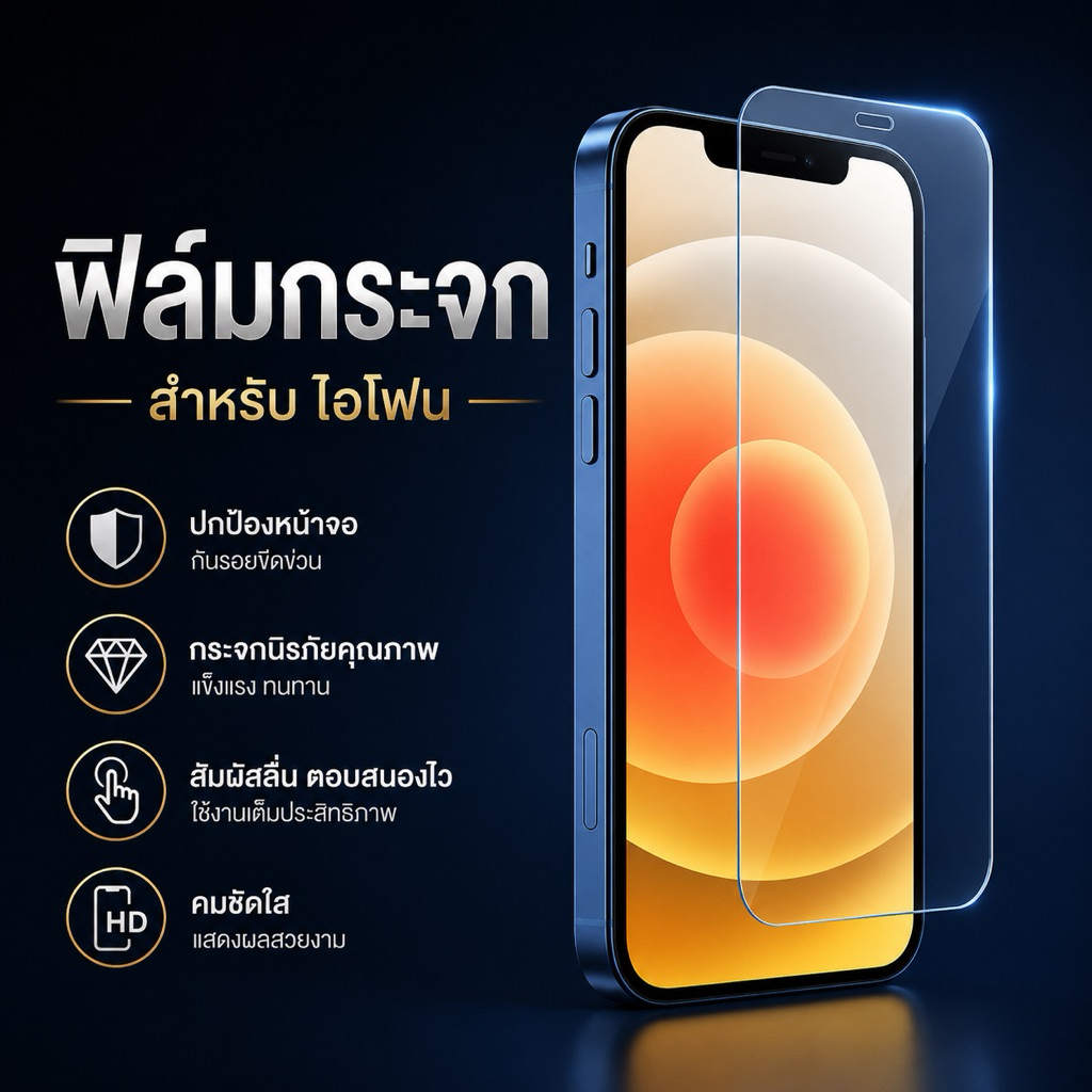 ฟิล์มกระจกใส สำหรับไอโฟน 4 4s 5 5s SE SE2 SE3 6 6s 6sp  7 8 7 8p X Xs XSMAX XR 14 14plus 14PRO 14promax 15 17PROMAX
