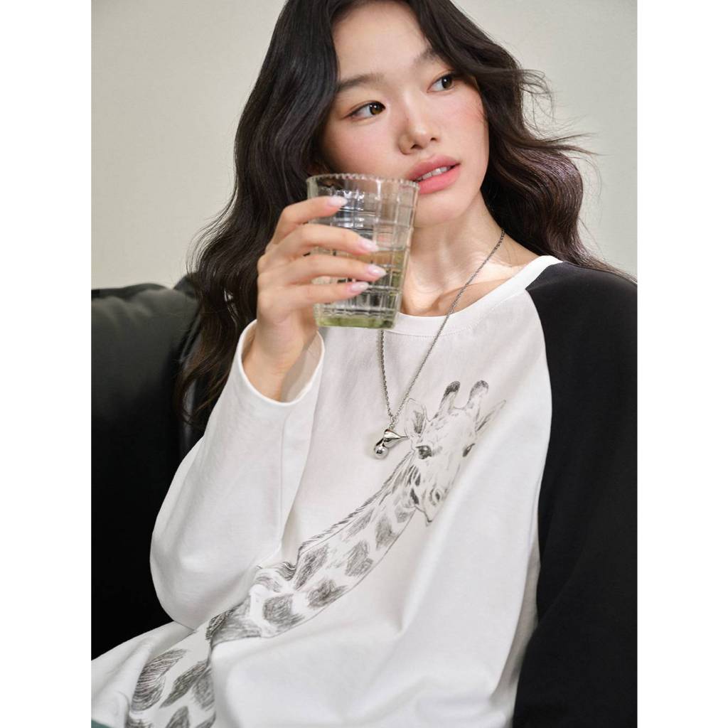 [Preorder] KUOSE : Giraffe Long Sleeve Top