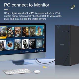 ีUSEEสายAD09ขนาด1M/2M/3M สายDisplayPort to VGA สีทอง DP to VGA Cable สําหรับหน้าจอคอมพิวเตอร์