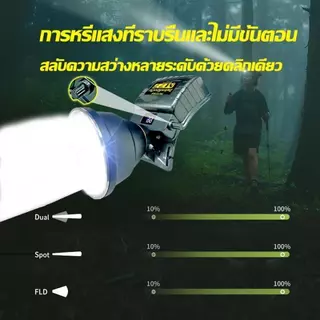 ไฟคาดหัว M78 800W 15000mAh ใช้งานได้ 20ชม. ส่องไกล 1500ม. กันน้ำฝน มี USB ชาร์จมือถือ สำหรับตกปลา เดินป่า แคมป์ปิ้ง
