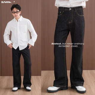 ZAMIO RAYMOND JEAN กางเกงยีนส์เอวสูงทรง bootcut ปลายขาบานเล็กน้อย