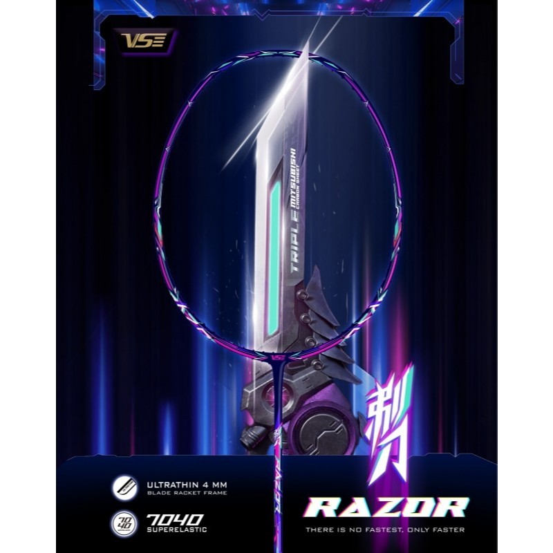 ไม้แบดมินตัน VS RAZOR PURPLE 4U แถมเอ็น(V5) พันด้าม ซอง **โปรดอ่านรายละเอียดก่อนสั่ง**