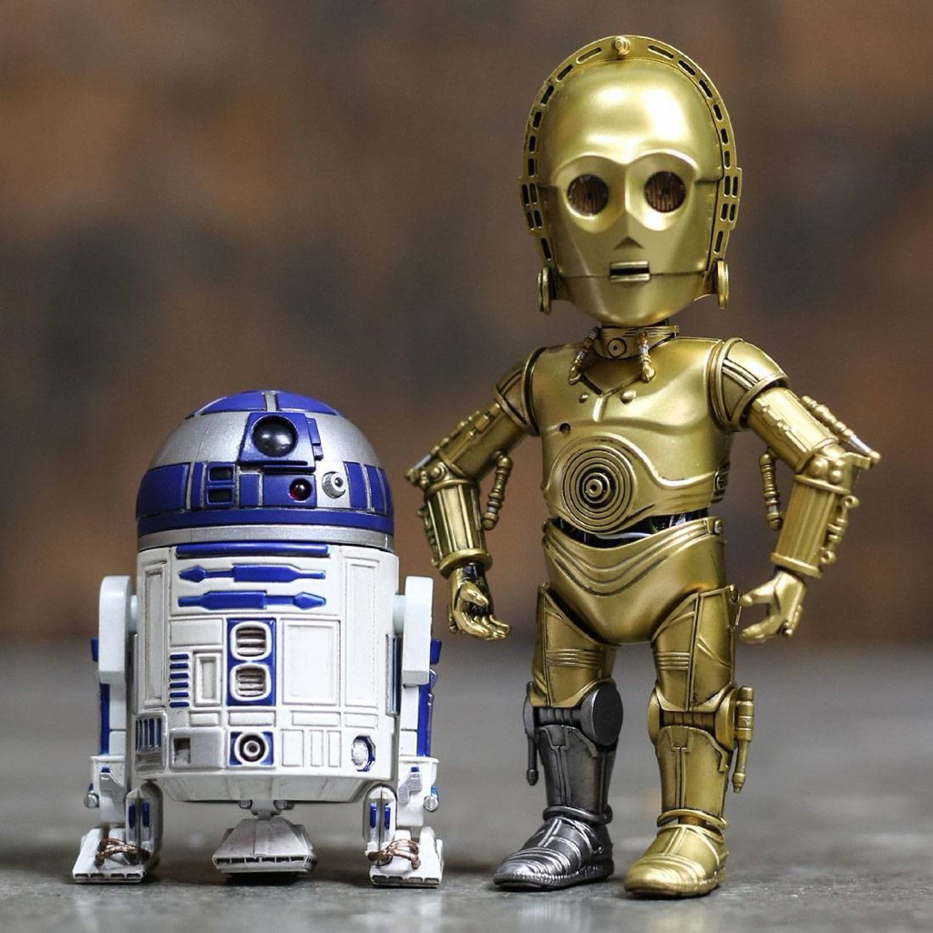 HEROCROSS HYBRID METAL FIGURATION STAR WARS R2-D2 AND C-3PO DIECAST FIGURE SET มือสองสภาพดี