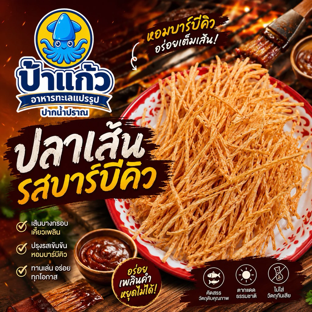 เนื้อปลาทาโร่ รสต้นตำรับบาร์บีคิว ทานเล่น อร่อยเพลิน 150 กรัม