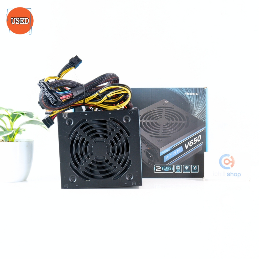 POWER SUPPLY (พาวเวอร์ซัพพลาย) ANTEC ATOM V650 650W (BLACK) P17693