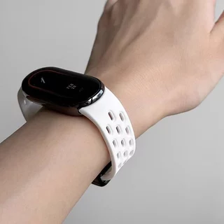 สายรัดข้อมือ Xiaomi Mi Band 10 อย่างเป็นทางการ พร้อมตัวล็อคแม่เหล็กระบายอากาศ และสายซิลิโคนเจาะรูสำหรับ Xiaomi 8/9 NFC