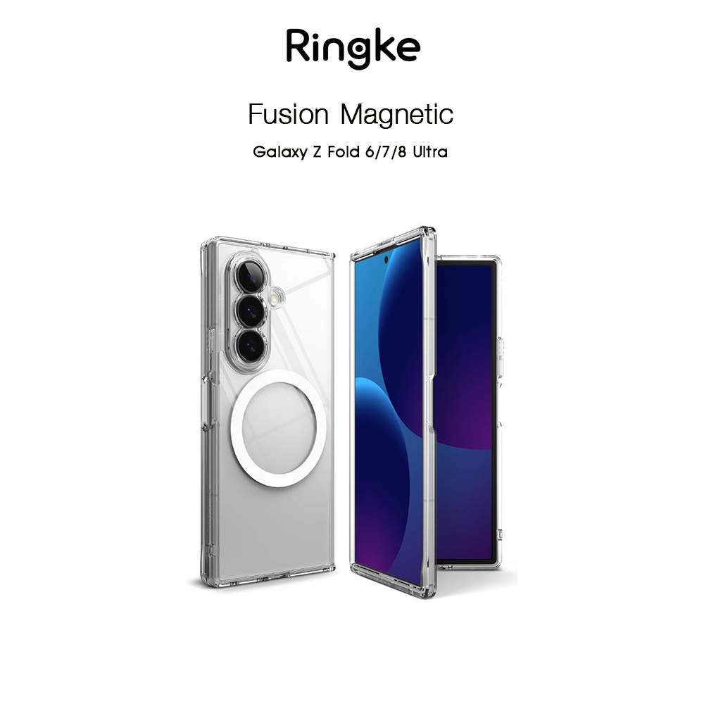 RINGKE Fusion Magnetic เคสใสกันกระแทกเกรดพรีเมี่ยมจากเกาหลี เคสสำหรับ Galaxy Z Fold 6/Z Fold 7 (New)