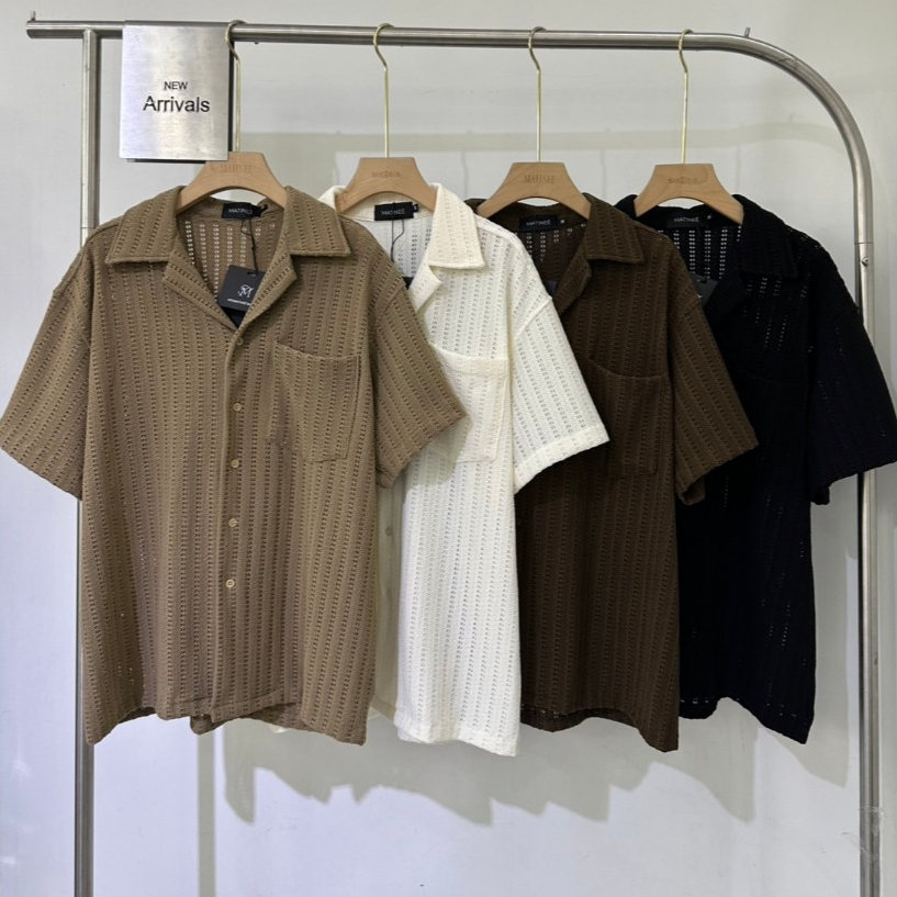เสื้อเชิ้ตผู้ชาย เสื้อเชิ้ตลายทางผู้ชาย หกสีพร้อมส่ง ดีไซน์เ