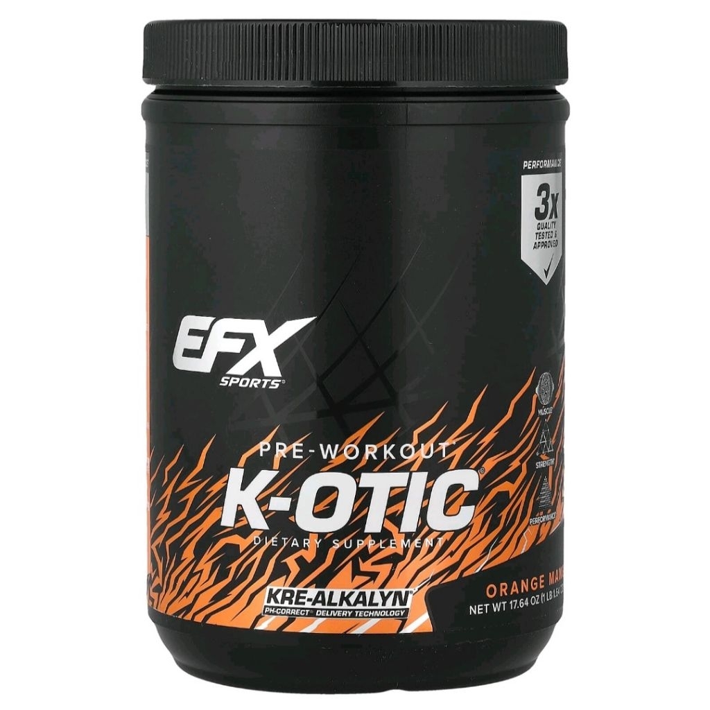 EFX Sports, K-otic Pre-Workout, Orange Mango, 1 lb 1.64 0Z (500 g)