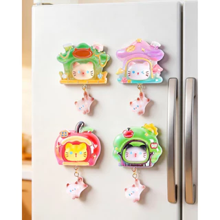 (ย110) โมเดลแม่เหล็ก : Meow Meow Refrigerator Magnet Little เปิดไฟได้