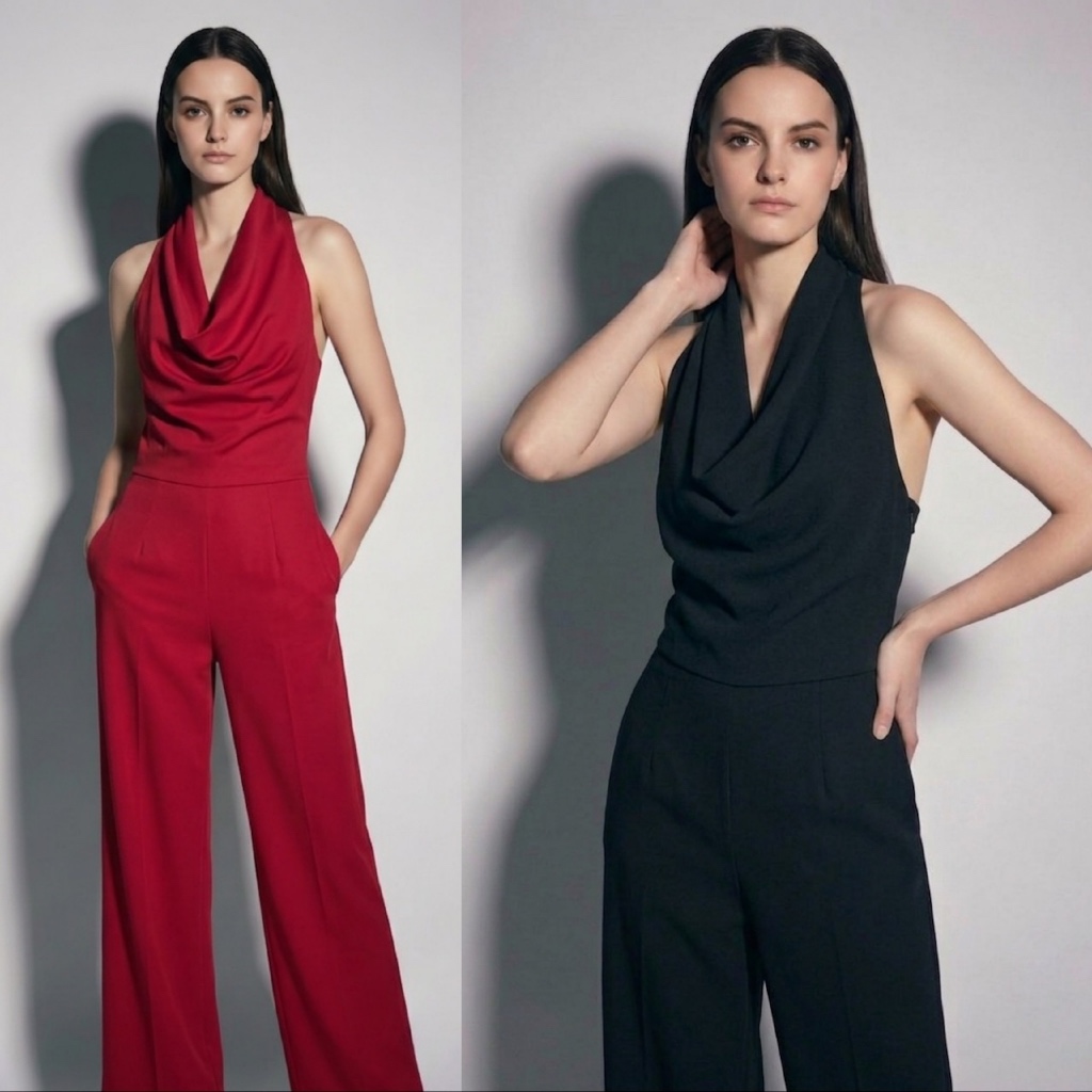 Ramsita Anya Jumpsuit จั๊มสูทคอถ่วง กางเกงขากระบอกกลาง ชุดไปงาน จั๊มสูทไปงาน