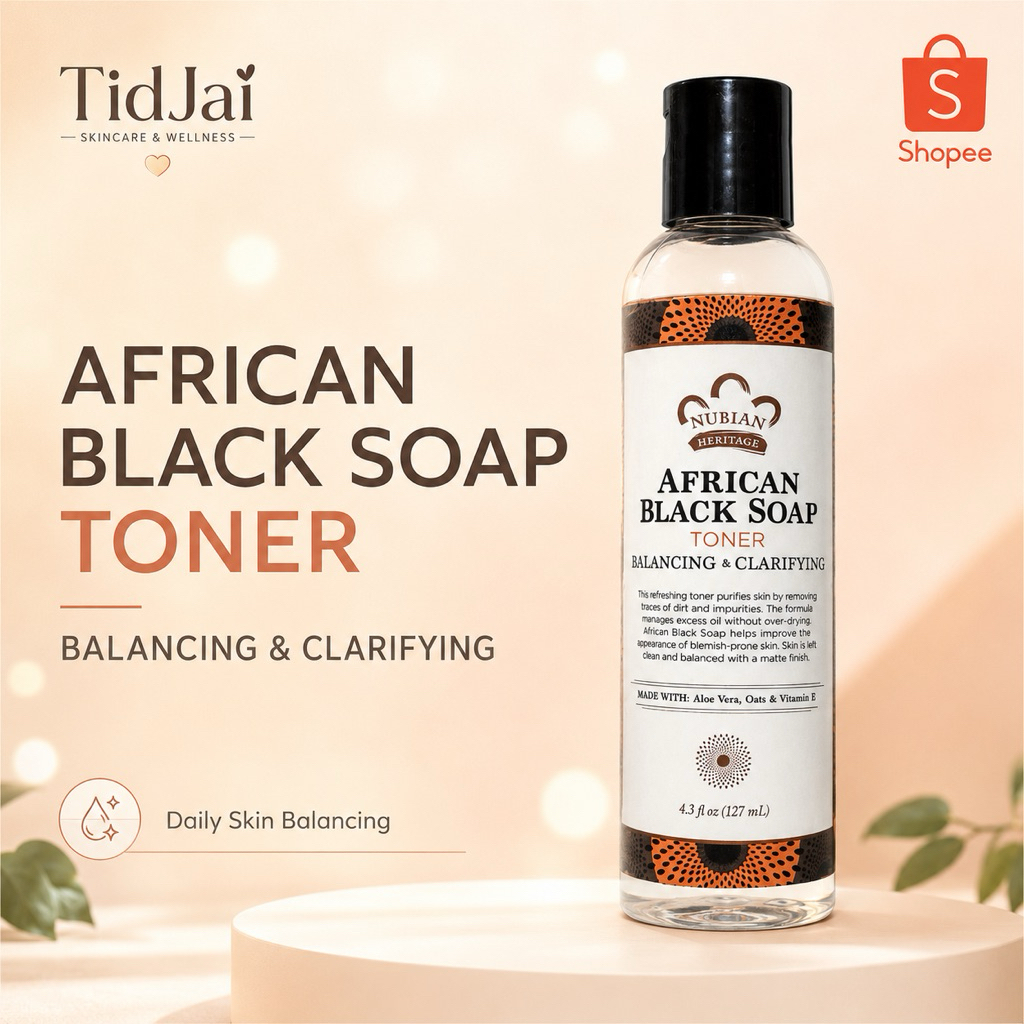 Nubian Heritage African Black Soap Toner Balancing & Clarifying 127ml โทนเนอร์สำหรับผิวเป็นสิวง่าย