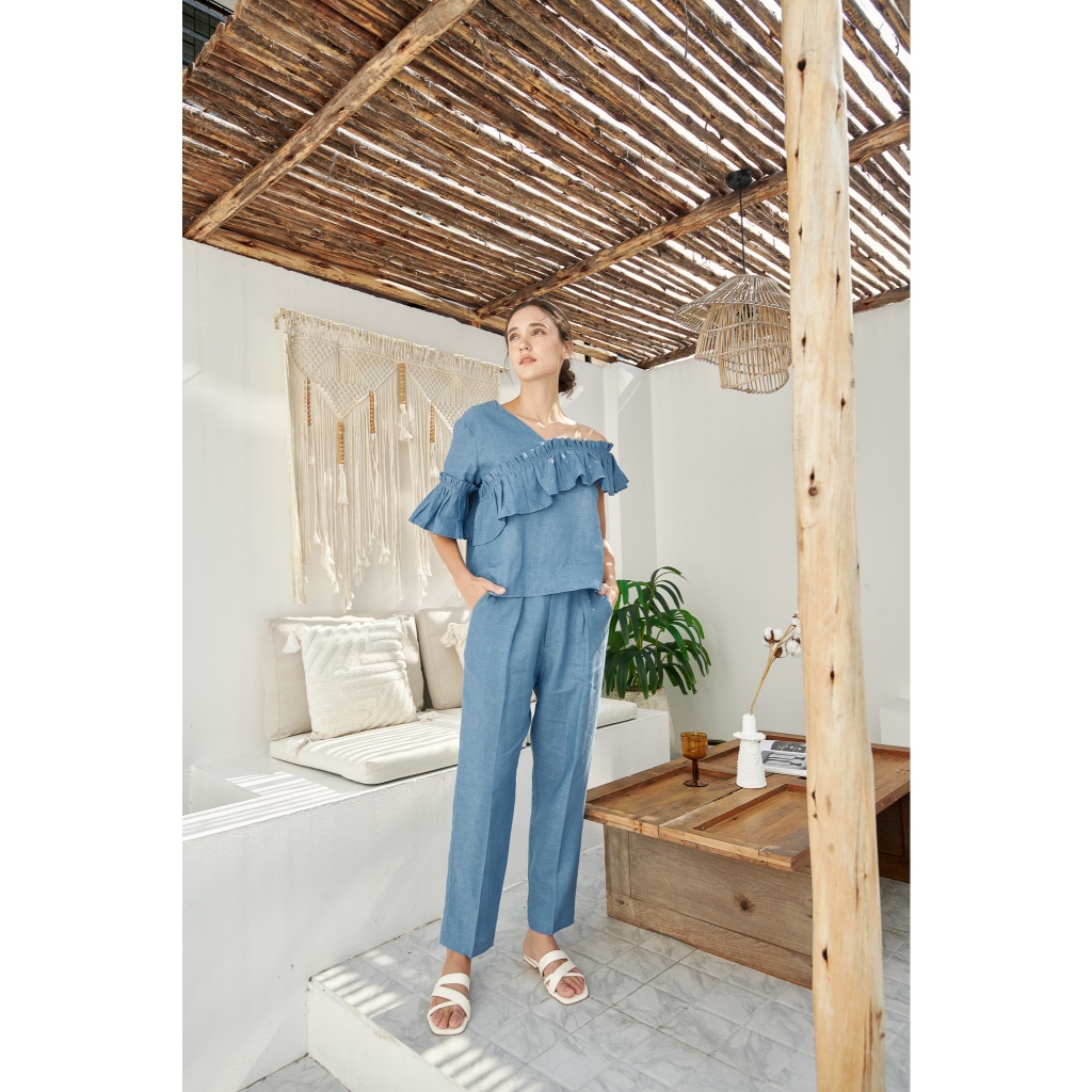 TANGO TANGERINE - TANGO TOP เสื้อเปิดไหล่เฉียง & PEEKABOO PANTS กางเกงขายาวทรงตรง