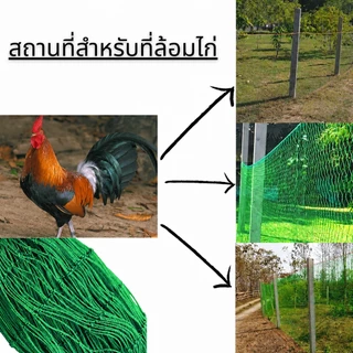 ตาข่ายล้อมไก่ไนลอน สูง 1.5-2.5 ม. ยาว 10/20/50/100 ม. อวนล้อมไก่เป็ด กันนก กันงู ทนแดด UV