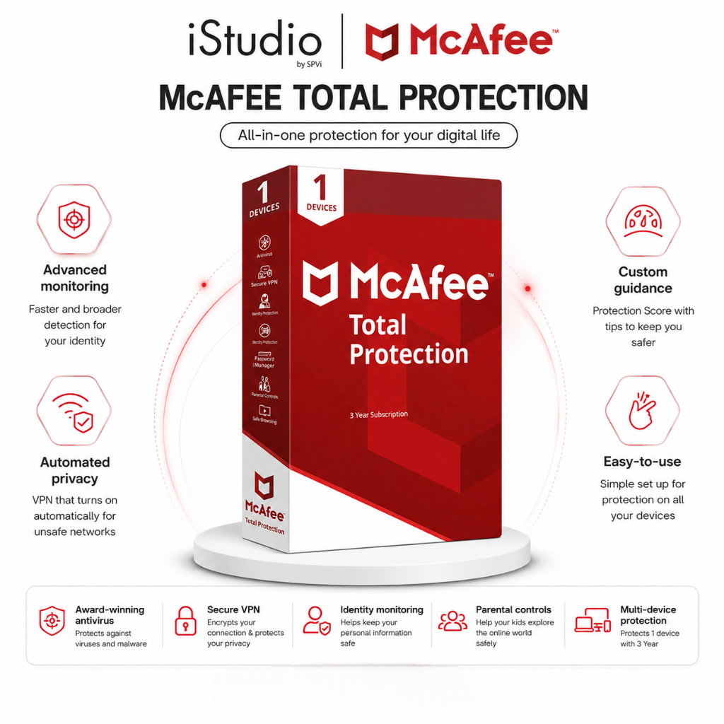 McAfee Total Protection โปรแกรมแอนตี้ไวรัส พร้อมปกป้องข้อมูลและความเป็นส่วนตัว (รองรับ Windows | Mac