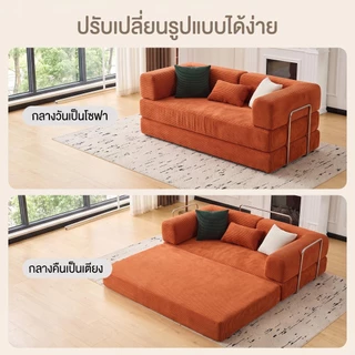 Dreamory โซฟามัลติฟังก์ชั่น 4-in-1 ถอดซักได้ พร้อมขาตั้งโลหะและหมอน สูญญากาศบีบอัดห่อไม่ต้องติดตั้ง โซฟาเบด Sofa Bed