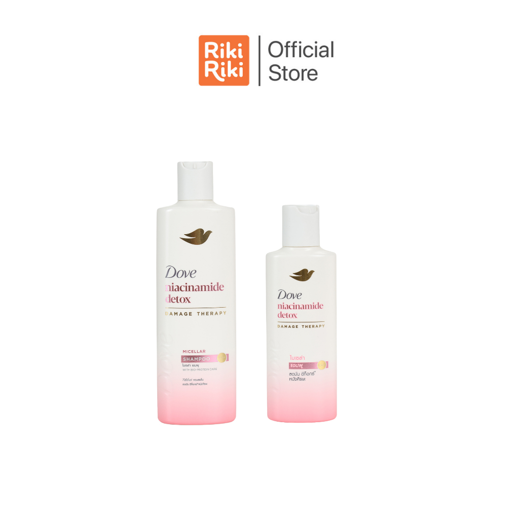 Rikiriki Dove โดฟ ไนอะซินาไมด์ ดีท็อกซ์ ไมเซล่า แชมพูบำรุงล้ำลึกตรงจุด ลดมัน ดีท็อกซ์หนังศีรษะ
