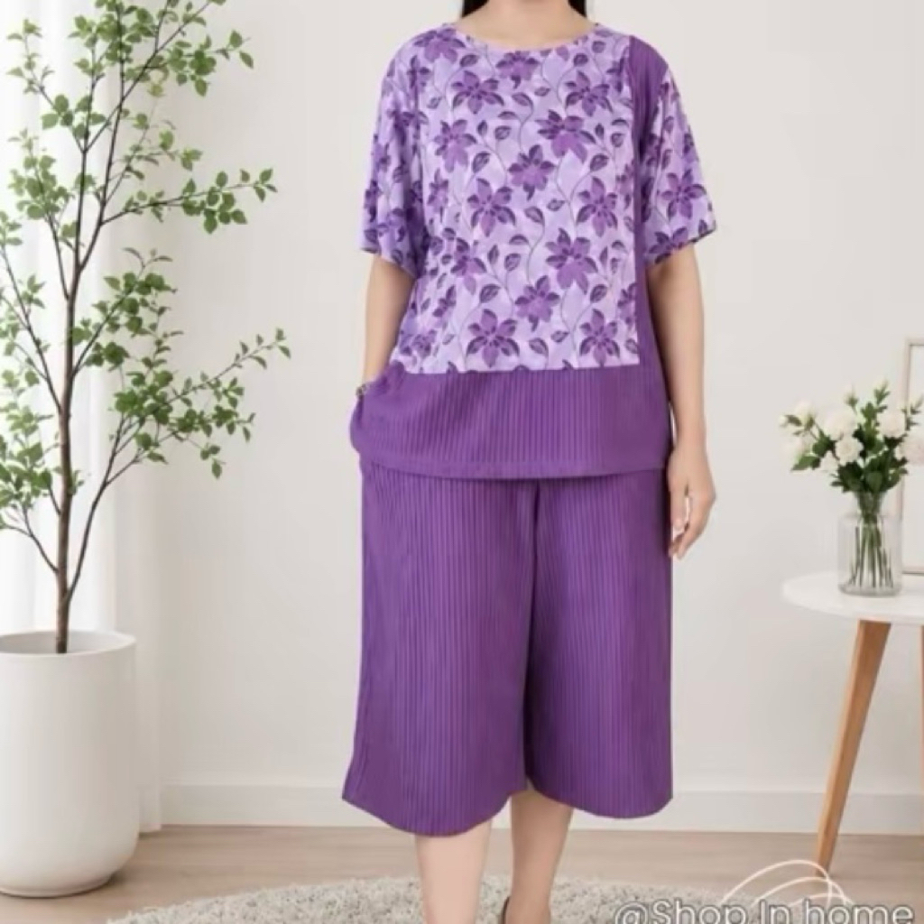 ชุดเซ็ตฟรีไซส์ผู้หญิงA09 สีม่วง
