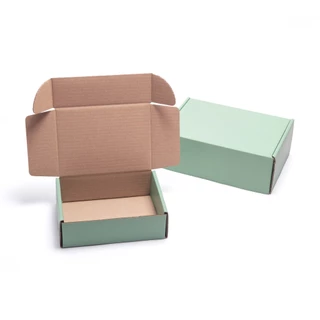 กล่องหูช้าง ไซส์ A,B สีเขียวพาสเทล Moss Green พัสดุ กล่องของขวัญ กล่องสินค้า กระดาษลูกฟูก