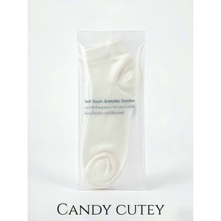 CandyCutey ถุงเท้าสั้นผู้หญิง ผ้าฝ้ายบางสำหรับฤดูร้อน ลายตาข่ายระบายอากาศ ดูดซับเหงื่อ กันกลิ่น ไม่เลื่อนหลุด