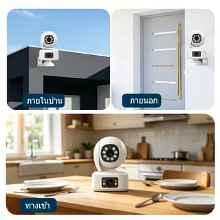 Cam720 กล้องสองเลนส์ WiFi หน้าจอคู่ 2กล้อง ดูพร้อมกันได้ Color Full HD ​5ล้านพิกเซล กลางคืนภาพสี