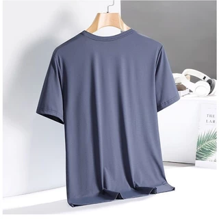 BECOOLMAN-เสื้อยืด คอกลม ผ้าไหมน้ำแข็ง เย็น แขนสั้น ชาย ฤดูร้อน แบบหลวม ใส่สบาย กีฬา ผ้าบางเบา ระบายอากาศได้ดี