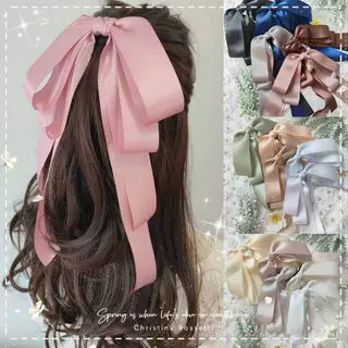 A Dream (19สี🌸)กิ๊บสปริงโบว์ริบบิ้นซาติน2หน้า เกรดพรีเมี่ยมริบบิ้นเงาสวยทรงหวาน ทรงหางยาว กิ๊บไซร์8เซ็น(พร้อมส่ง🌷)