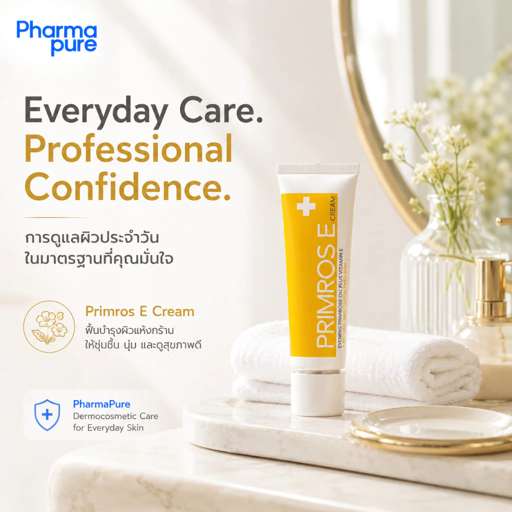 Primrose E-Cream วิตามิน E เข้มข้นสูง พร้อมด้วย Evening Primrose Oil และ Aloe Vera Extract thumbnail 8