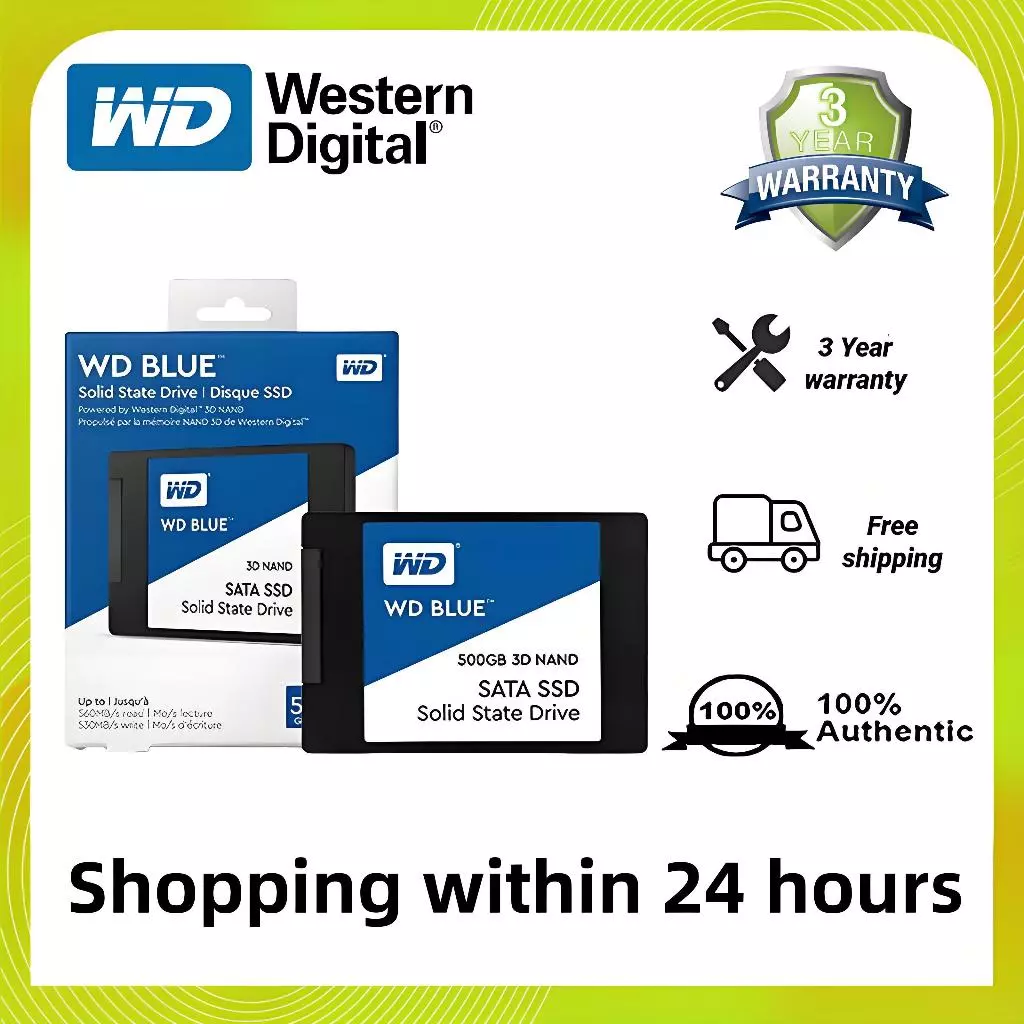 【จัดส่งตลอด 24 】250GB 500GB 1TB Blue SA510 SSD Solid state drives 6.0Gb/s Internal hard drive SATA3 2.5''