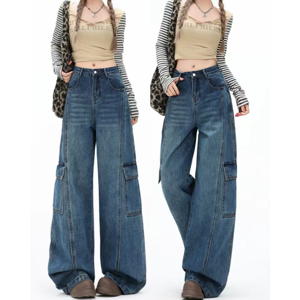 กางเกงยีนส์ทรงกระบอกใหญ่ รุ่น Vogue Jeans