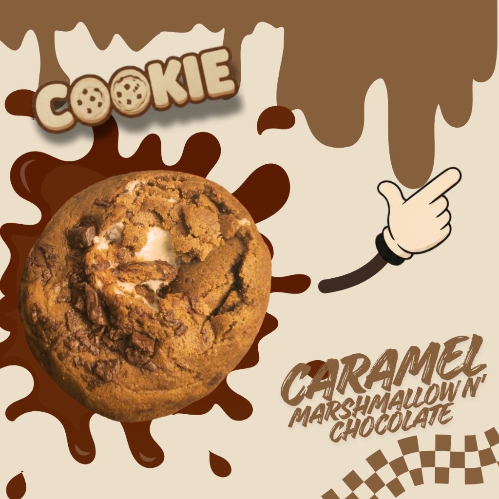 ซอฟต์คุกกี้ คาราเมล ช็อกโกแลต มาร์ชเมลโล่ Soft Cookie Caramel Marshmallow Dark Choc