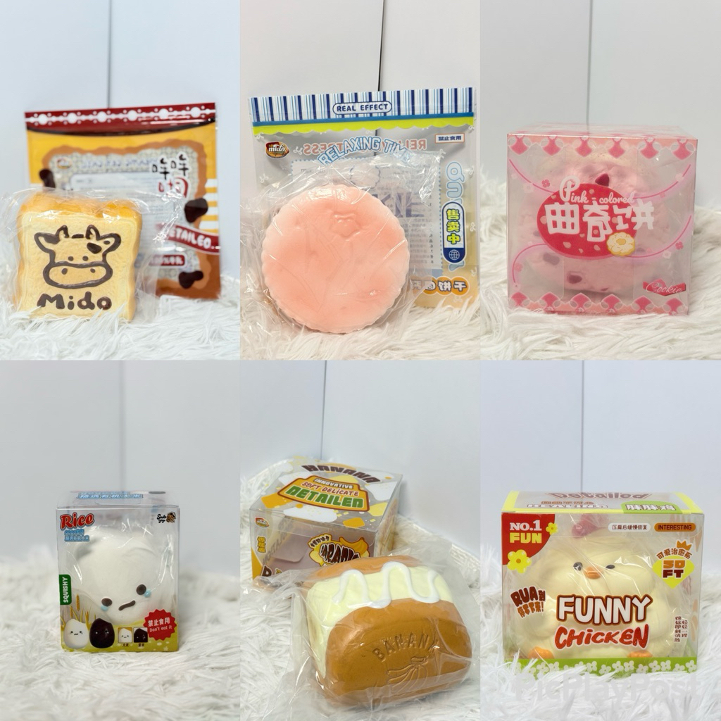 (โค้ดลด 30%) พร้อมส่ง สกุชชี่ มือ 1 แบรนด์ฮิตแท้ 100% Squishy mido kiibru zaizai sweetbuns nunu bubo smilegogo