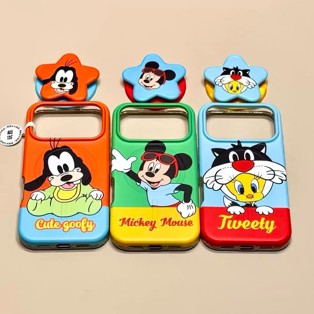 มาใหม่ Mobest เคสMickey&Goofy&Tweety พร้อมกริ๊ปต๊อก รองรับแม่เหล็กชาร์จ สำหรับรุ่นไอโฟน17promax (สิน