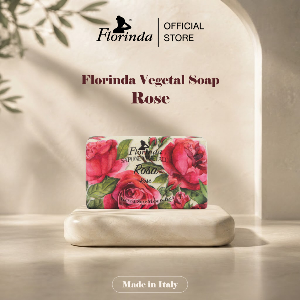 Florinda Vegetal Soap Rose สบู่ก้อน กลิ่นกุหลาบ 200g (10FR00013)