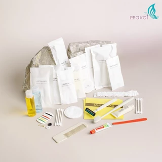 PRAKAIVANICH ชุดซองกระดาษเอ็มจี【แพ็คละ 100 เซ็ท】 ของใช้โรงแรมEco-Friendly (แบบย่อยสลายได้)แบบจัดเซ็ท