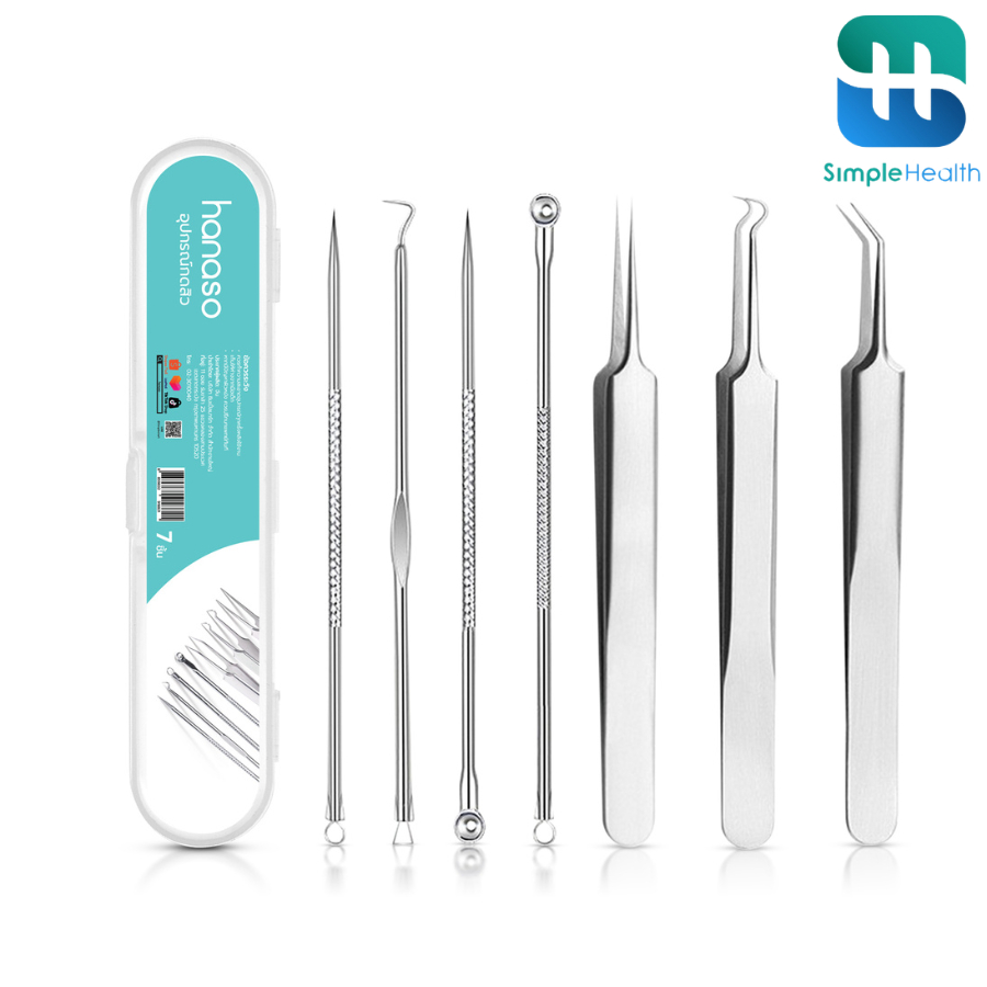 Simple Health ที่กดสิว 7ชิ้น ที่กดสิวสแตนเลส  Acne tool สแตน