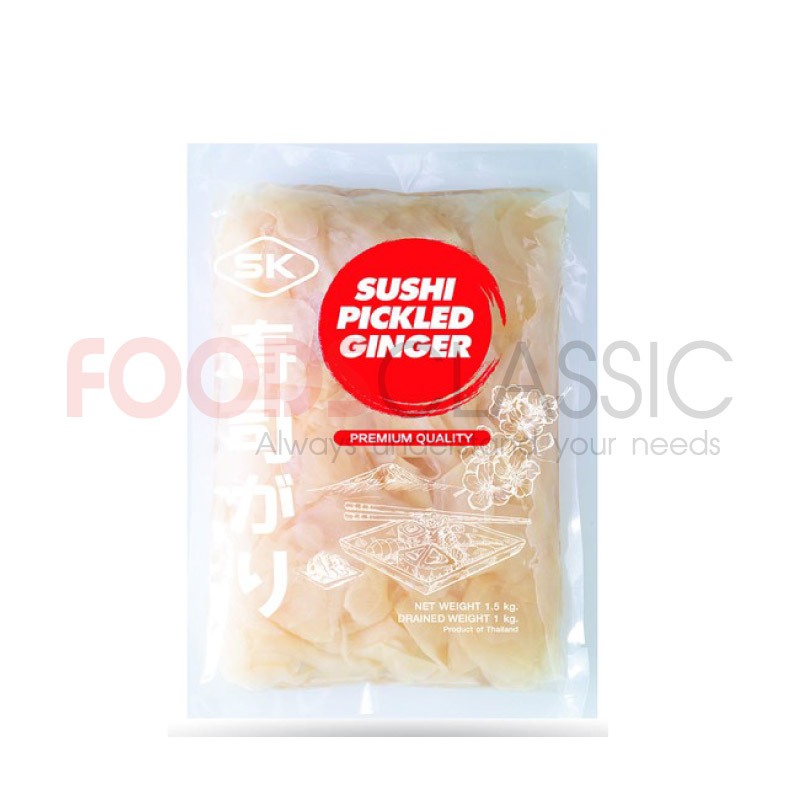 ขิงดองสามรสแบบสไลด์สีขาว (Sushi Pickled Ginger /Gari (White)) - PR082