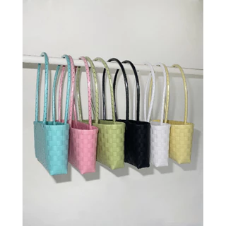 Saan bag กระเป๋าสานพลาสติก มี6สี