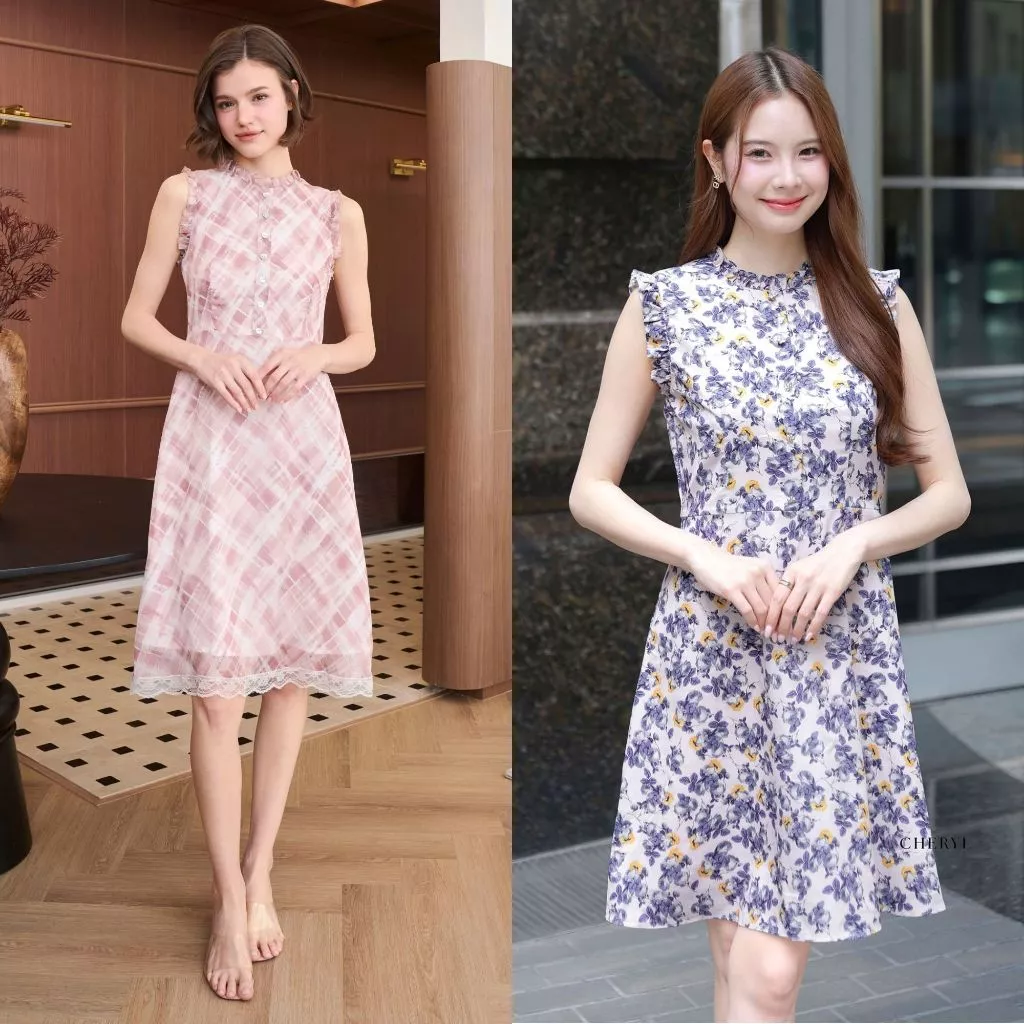 Cheryl brand - Emily Dress / ชุดเดรสสั้น แขนกุด