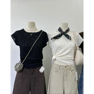 M2236 เสื้อแต่งเท็กซ์เจอร์น่ารักๆ ทรงสวยผ้ายืดหยุ่น แมทช์ง่าย ใส่สบาย