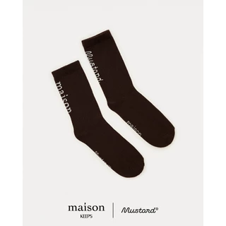 maison KEEPS x Mustard | Crew Socks | ทอโลโก้ maison และ Mustard