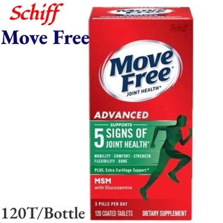 💕EXP:2027💕Schiff Move Free Advanced Plus MSM with Glucosamine Chondroitin 120Tablets บำรุงกระดูกข้อเข่า