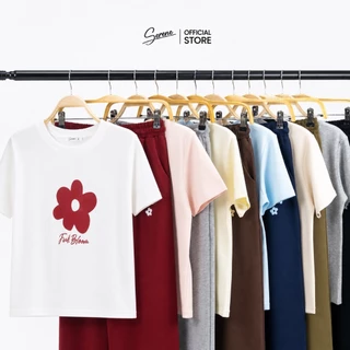 Serene's Choice ชุดเซตผู้หญิง รุ่น Full Bloom เสื้อแขนสั้น และ กางเกงขายาว ทูโทน ลายดอกไม้ | Two-Tone Floral Print Set