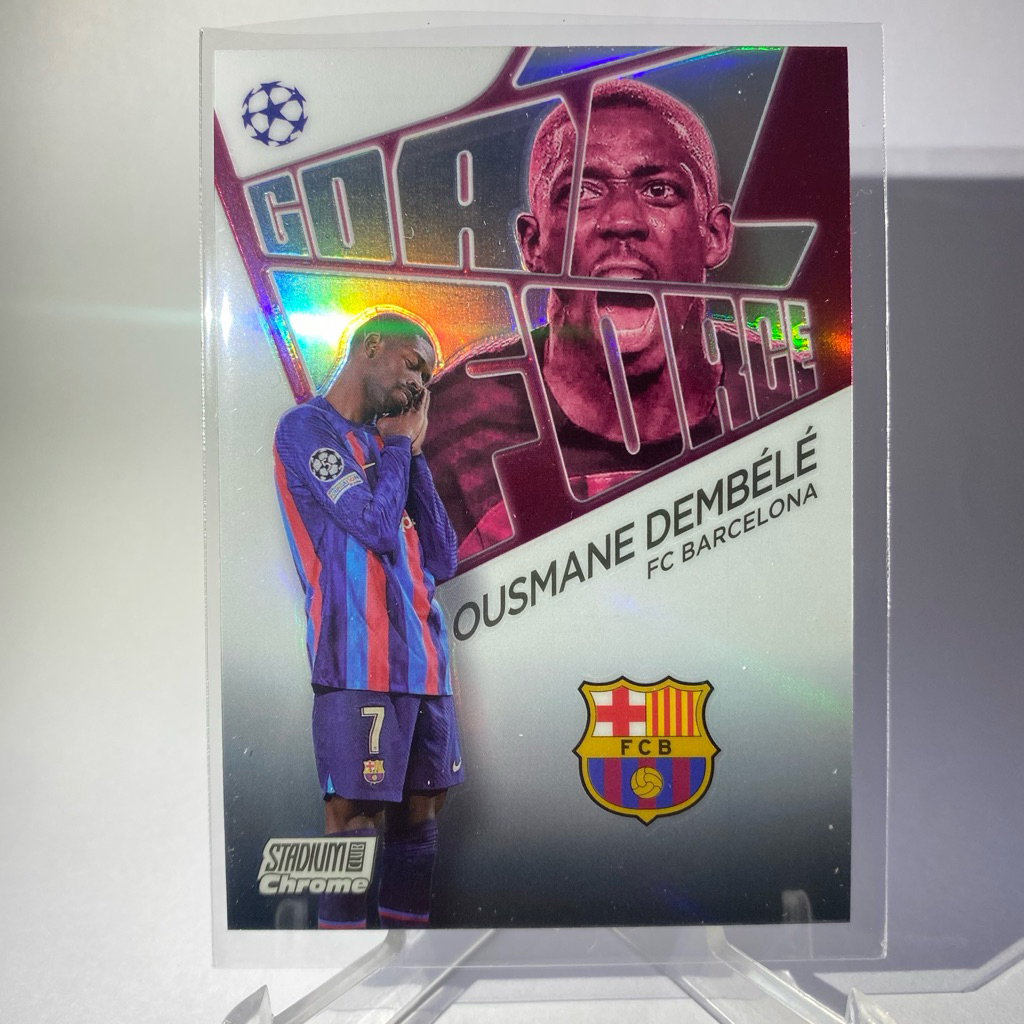 การ์ดนักฟุตบอล OUSMANE DEMBELE, BARCELONA, GOAL FORCE , TOPPS STADIUM CHROME 2023, No.GF-OD