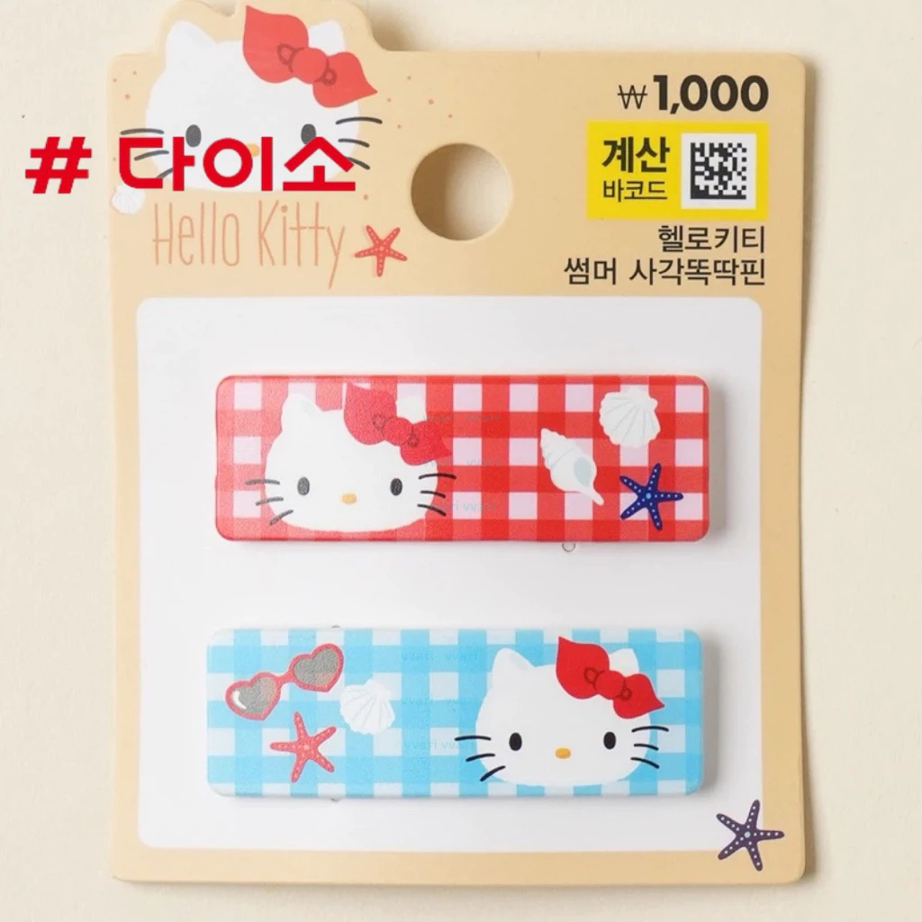 Daiso korea Hello kitty Mymelody คิตตี้ มายเมโลดี้ กิ๊บติดผม ไดโซะ เกาหลี