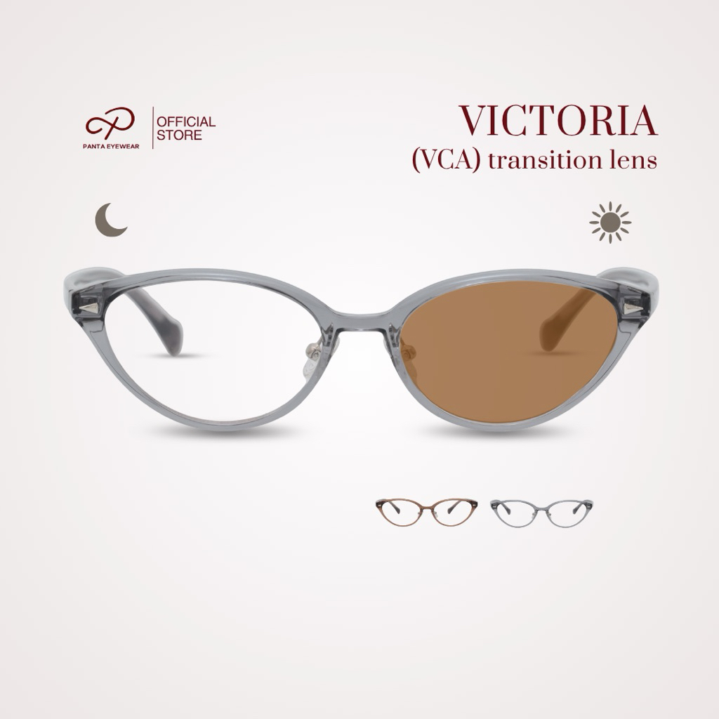 [ 17 กรัม สบายสุด ] PANTA │ VCA : VICTORIA แว่นกรองแสงสีฟ้าออกแดดเปลี่ยนสีชา เนื้อ TR เบาสบายหน้า