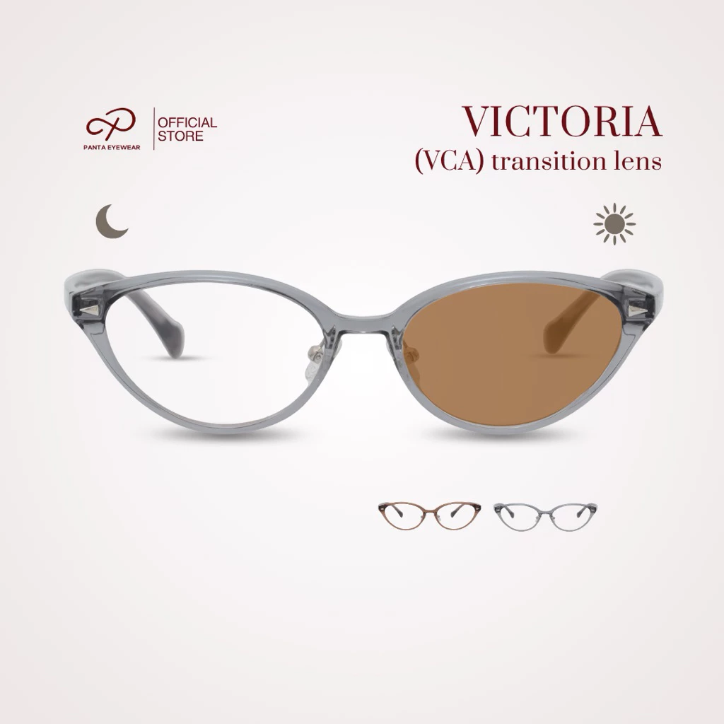 [ 17 กรัม สบายสุด ] PANTA │ VCA : VICTORIA แว่นกรองแสงสีฟ้าออกแดดเปลี่ยนสีชา เนื้อ TR เบาสบายหน้า