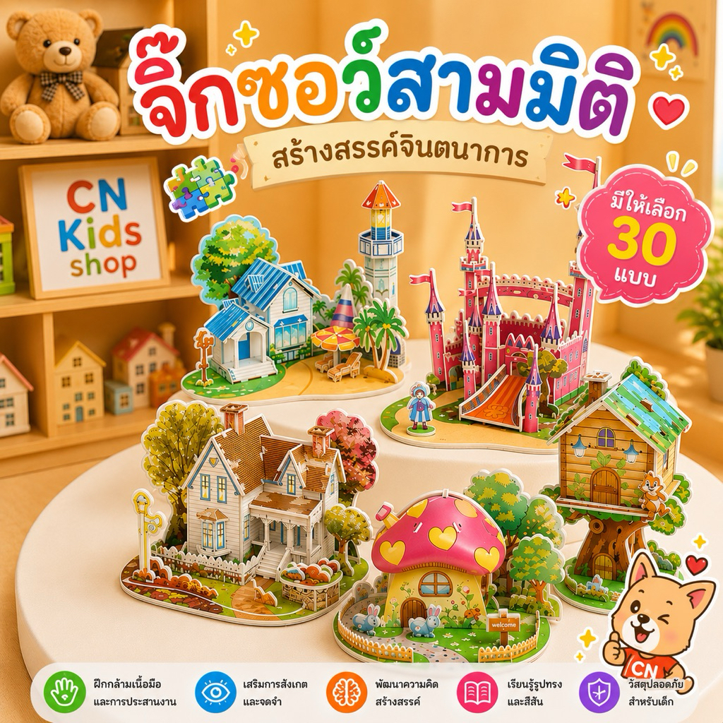 จิ๊กซอว์ 3D มีให้เลือก 30 แบบพร้อมส่ง