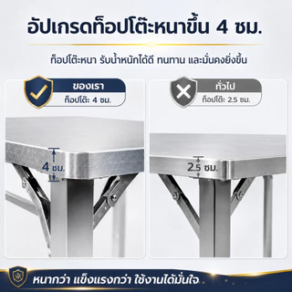 โต๊ะสแตนเลส🔥20ขนาด🔥FANXING 304โต๊ะพับสแตนเลส อัพเกรดหนา เฟอร์นิเจอร์ที่ตัวเลือกแรก ประหยัดพื้นที่