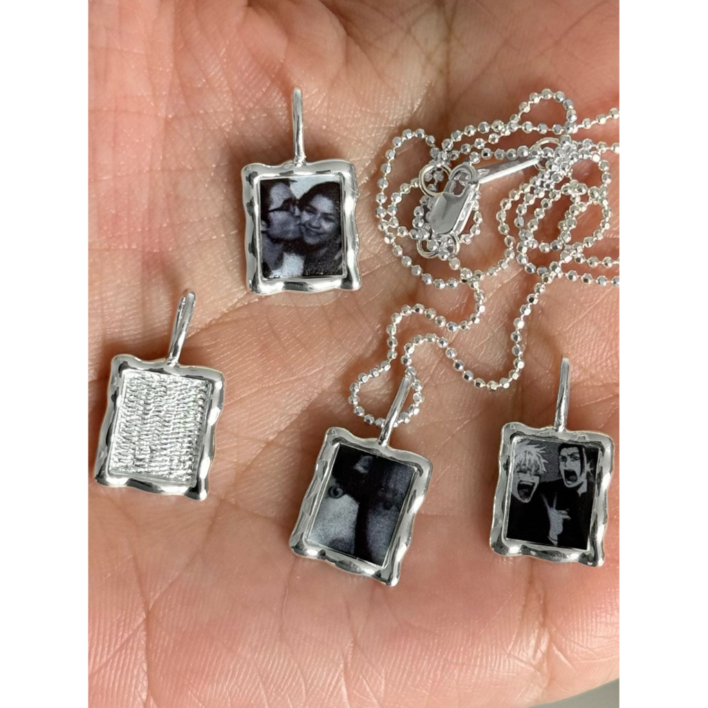 *PREORDER (pendant,เฉพาะจี้+รูปเคลือบเรซิ่น) : MEMORY PENDANT SILVER925 / จี้กรอบรูป เงินแท้ | YOUR 
